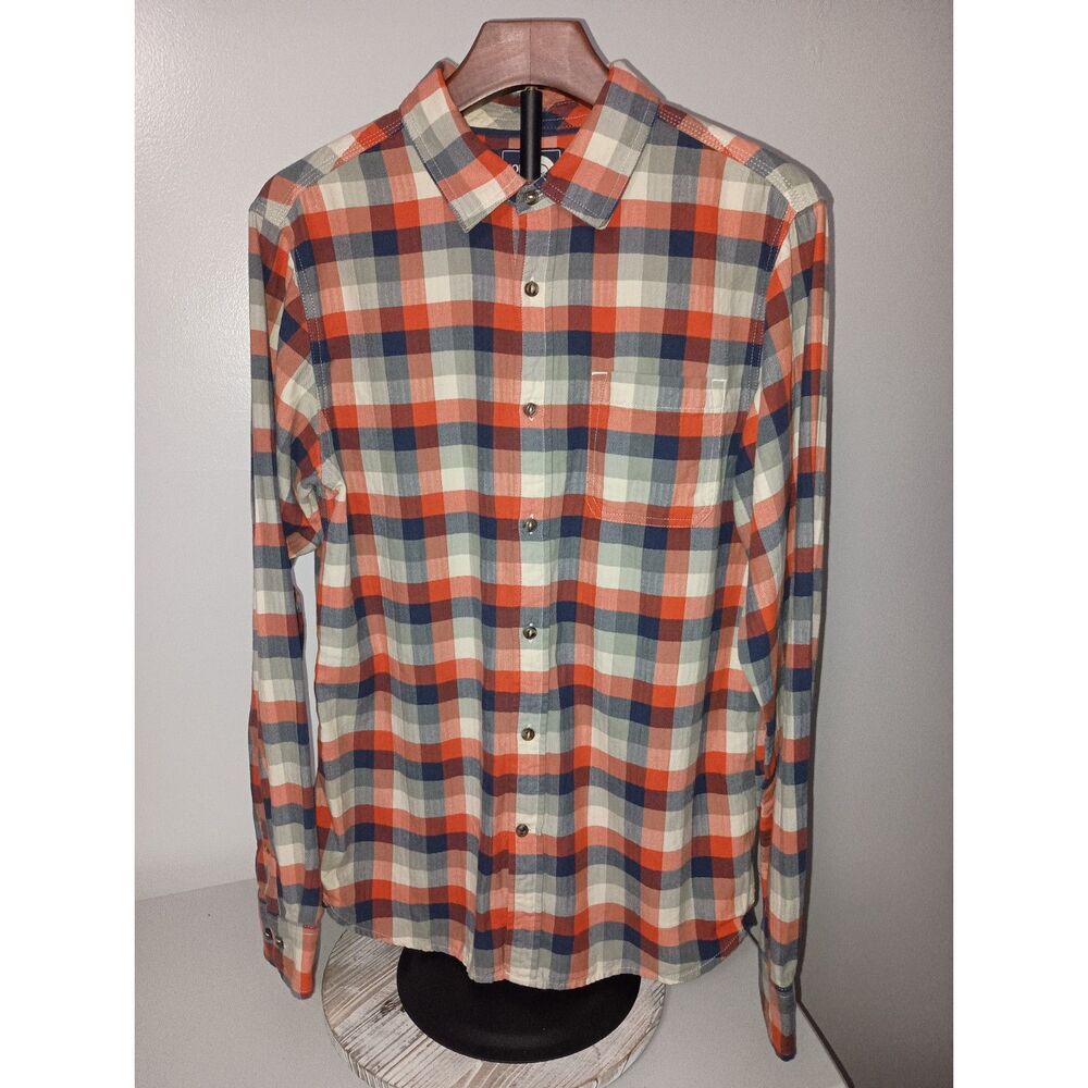 NORTH FACE: Red/Blue Plaid Long-Sleeve Button Down Tucker Shirt, Men's Size S